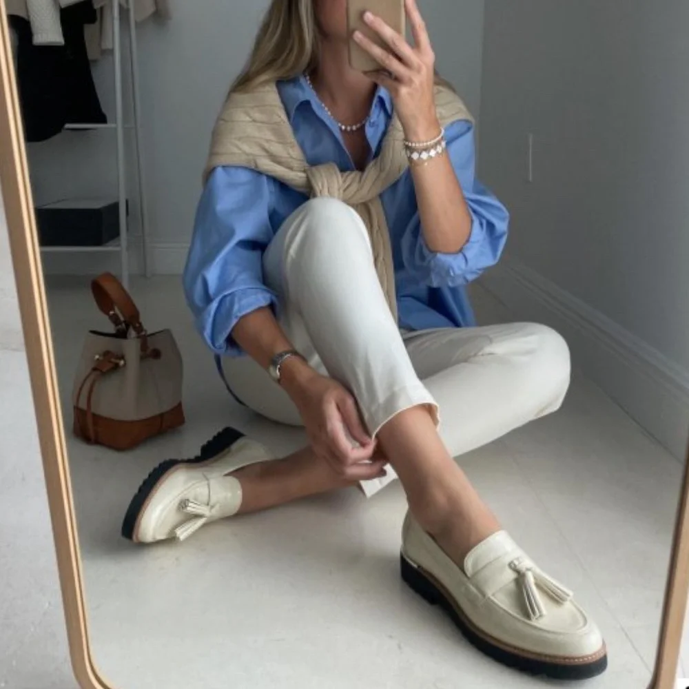 Franco Sarto Carolynn Tassel Loafer Putty